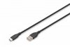 Digitus Kabel połączeniowy silikonowy USB-A - USB-C, USB 2.0 60W, 1m Czarny